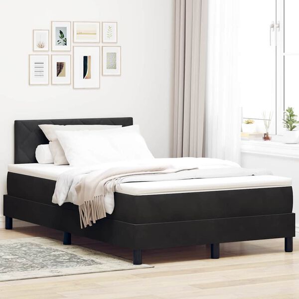 vidaXL Letto a molle con materasso Nero 120 x 200 cm Velluto