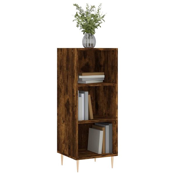 vidaXL Credenza Rovere Fumo 34,5x32,5x90 cm in Legno Multistrato