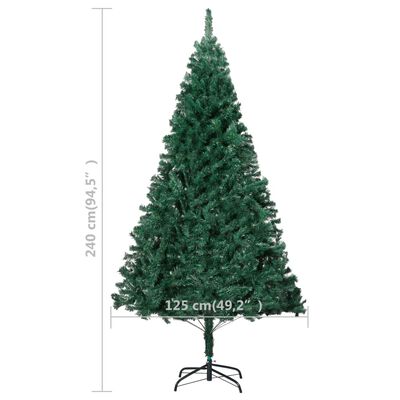 vidaXL Albero di Natale Preilluminato con Palline Verde 240 cm PVC