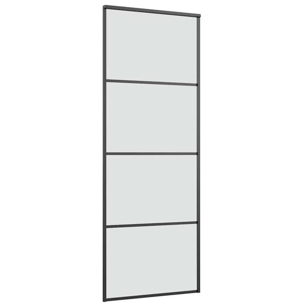 vidaXL Porta Scorrevole con Ferramenta 76x205cm Vetro ESG Alluminio