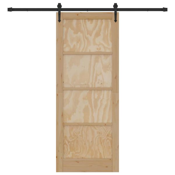 vidaXL Porta scorrevole ORKDAL Marrone 83 x 211 cm Pino massello