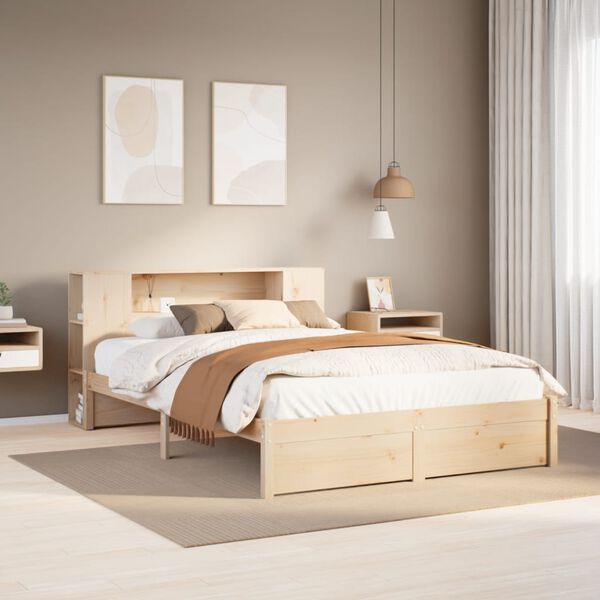 vidaXL Letto Libreria senza Materasso 120x200cm Legno Massello di Pino