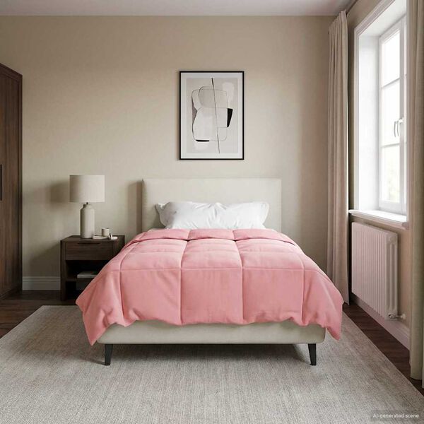 vidaXL Piumone Completo Annuale Rosa 140 x 220 cm Microfibra