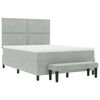 vidaXL Letto a molle con materasso Grigio chiaro 140 x 200 cm Velluto