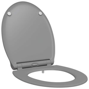 vidaXL Sedile del WC Grigio 45,5 x 37,5 x 3,8 cm Duroplast