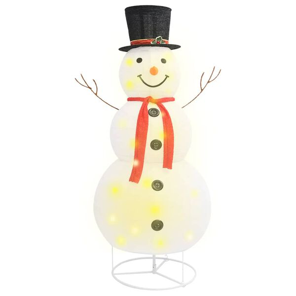 vidaXL Figura Natalizia Pupazzo di Neve a LED Tessuto Pregiato 180 cm