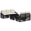 vidaXL Set Divano da Giardino 6 pz Nero e Bianco Crema polyrattan