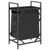vidaXL Cesto della Biancheria 1 Scomparto con Ripiano Rovere Nero