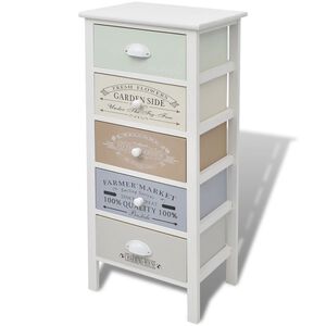 vidaXL Mobile in Stile Francese con 5 Cassetti in Legno