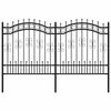 vidaXL Recinzione da Giardino KAMPEN con Punta a Lancia Nera 240x125 cm in Acciaio