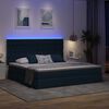 vidaXL Letto con contenitore e LED con led Blu 200 x 200 cm Poliestere
