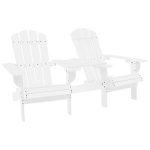 vidaXL Sedie da Giardino Adirondack con Tavolino in Legno Abete Bianco