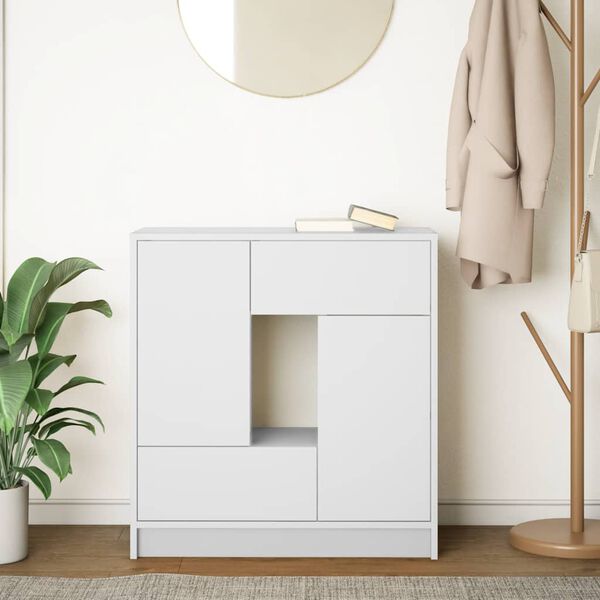 vidaXL Credenza con Cassetti e Ante Bianco 70,5x34x74,5 cm