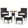 vidaXL Set Salotto da Giardino 5 pz in Polyrattan Nero
