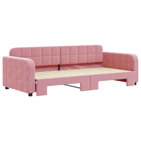 vidaXL Divano Letto con Letto Estraibile Rosa 90x200 cm in Velluto