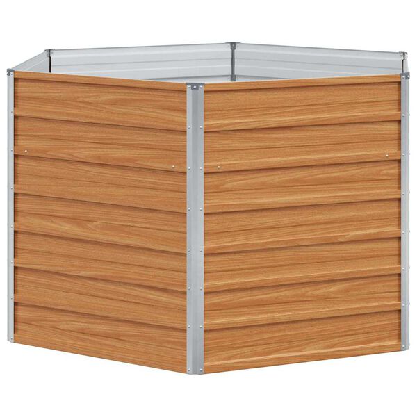 vidaXL Letto rialzato da giardino Marrone Chiaro 129 x 129 x 77 cm