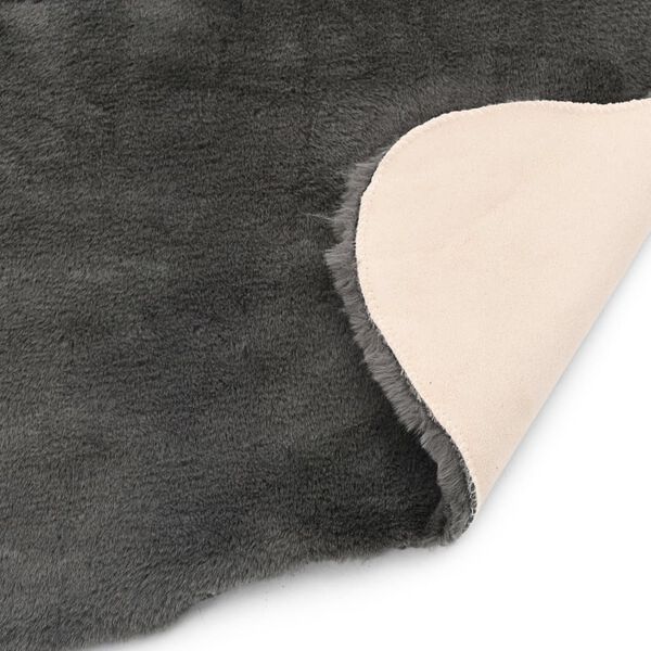 vidaXL Tappeto 65x95 cm Pelliccia di Coniglio Sintetica Grigio Scuro