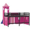 vidaXL Letto a Soppalco con Torre Bambini Rosa 90x200cm Massello Pino
