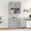 vidaXL Credenza Grigio Cemento in Legno Multistrato