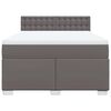 vidaXL Giroletto a Molle con Materasso Grigio 140x190 cm in Similpelle