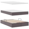 vidaXL Letto con contenitore e LED Grigio 120 x 190 cm Pelle Sintetica