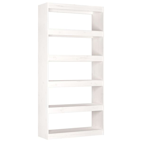 vidaXL Libreria/Divisorio Bianco 80x30x167,4 cm Legno Massello di Pino