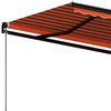 vidaXL Tenda da Sole Retrattile Manuale 450x350 cm Arancione e Marrone