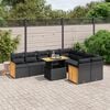 vidaXL Set Divani da Giardino 10pz con Cuscini in Polyrattan Nero