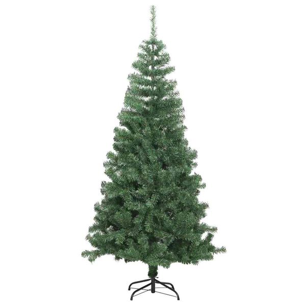 vidaXL Albero di Natale con 300 LED con supporto Verde 240 cm PVC