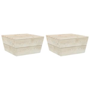 vidaXL Tavoli da Giardino 2 pz 60x60x30cm in Legno di Abete Impregnato