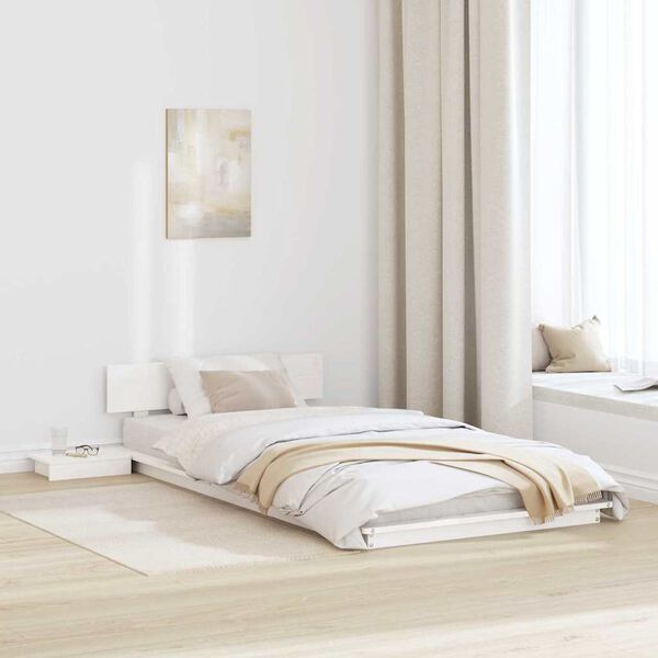vidaXL Struttura del letto Bianco 90 x 190 cm legno