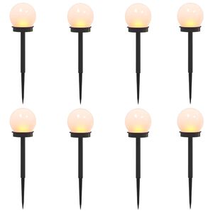 vidaXL Luci solari da esterno con picchetto 8 pcs Bianco caldo 38,5 cm
