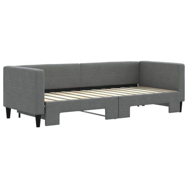 vidaXL Divano Letto con Letto Estraibile Grigio Scuro 80x200 Tessuto