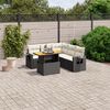 vidaXL Set Divano da Giardino 6 pz con Cuscini Nero in Polyrattan