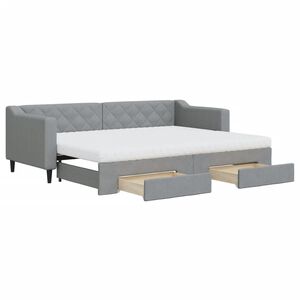 vidaXL Divano Letto Estraibile Cassetti Grigio Chiaro 80x200cm Tessuto