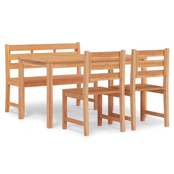 vidaXL Set da Pranzo per Giardino 4 pz in Legno Massello di Teak