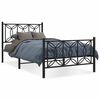 vidaXL Giroletto con Testiera e Pediera Metallo Nero 100x200 cm