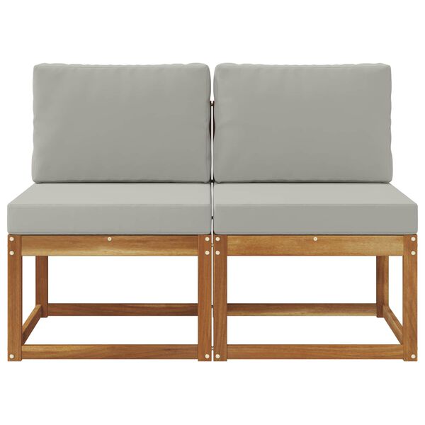 vidaXL 2 Pezzo Divano centrale per esterno Legno di Acacia Massello