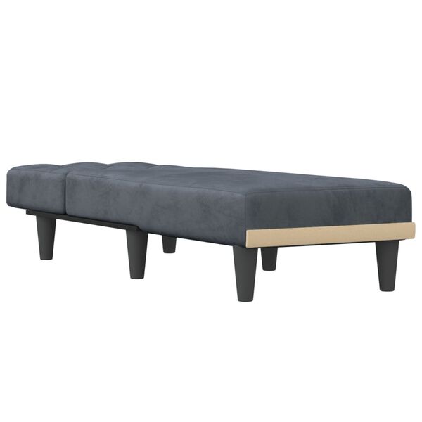 vidaXL Chaise Longue in Velluto Grigio Scuro