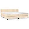 vidaXL Giroletto a Molle con Materasso Crema 200x200 cm in Tessuto