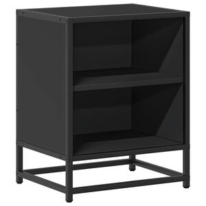 vidaXL Comodino Nero 40x31x50 cm Legno Multistrato e Metallo