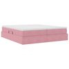 vidaXL Letto con contenitore e materasso Rosa 200 x 200 cm Velluto