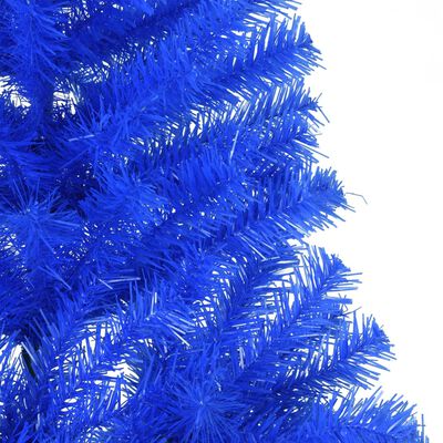 vidaXL Albero di Natale Artificiale a Metà con Supporto Blu 180 cm PVC