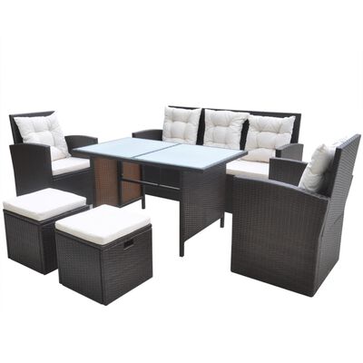 VidaXL Set da Pranzo per Giardino 5 pz in Polyrattan Marrone | Leroy Merlin