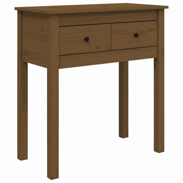 vidaXL Tavolo Consolle Marrone Ambra 70x35x75cm Legno Massello di Pino