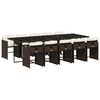 vidaXL Set da Pranzo da Giardino 11 pz con Cuscini Polyrattan Marrone