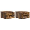 vidaXL Mobiletto da notte a muro 2 pcs Rovere Fumo 34,5 x 33 x 20 cm