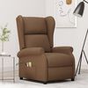 vidaXL Poltrona ad Ala Massaggiante Elettrica Marrone in Tessuto
