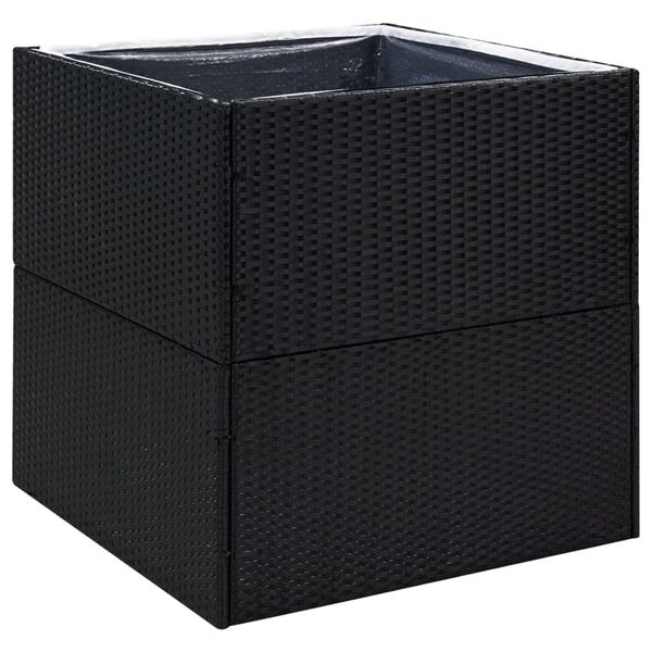 vidaXL Fioriera da Giardino Nero 80x80x80 cm in Polyrattan