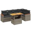 vidaXL Set Divano da Giardino 6 pz con Cuscini Grigio in Polyrattan
